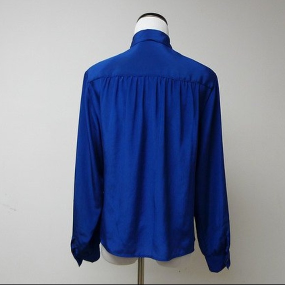 VTG 70s Lady Arrow  blue soft poly shirt - Picture 3 of 3